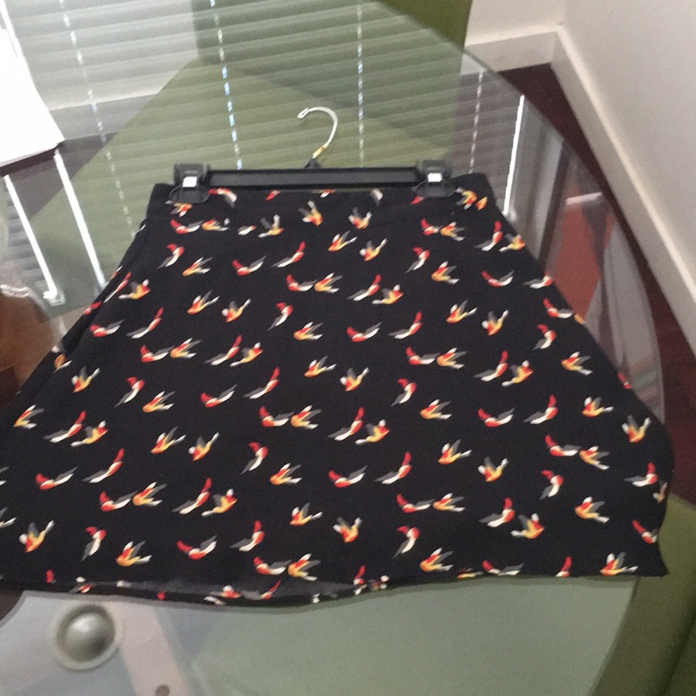 Brooklyn Industries bird print skater skirt
